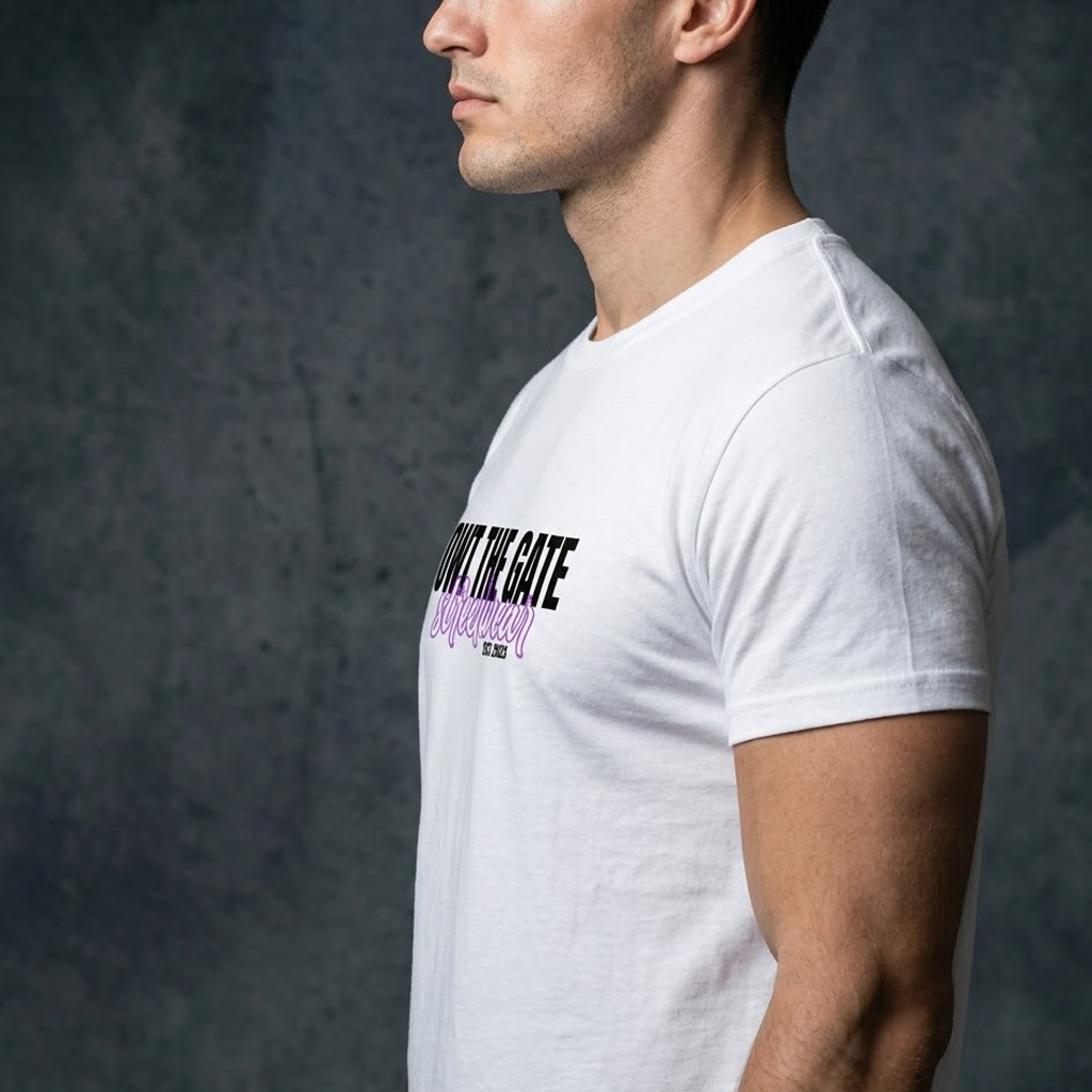 OG PURPLE SCRITPT - WHITEE TEE