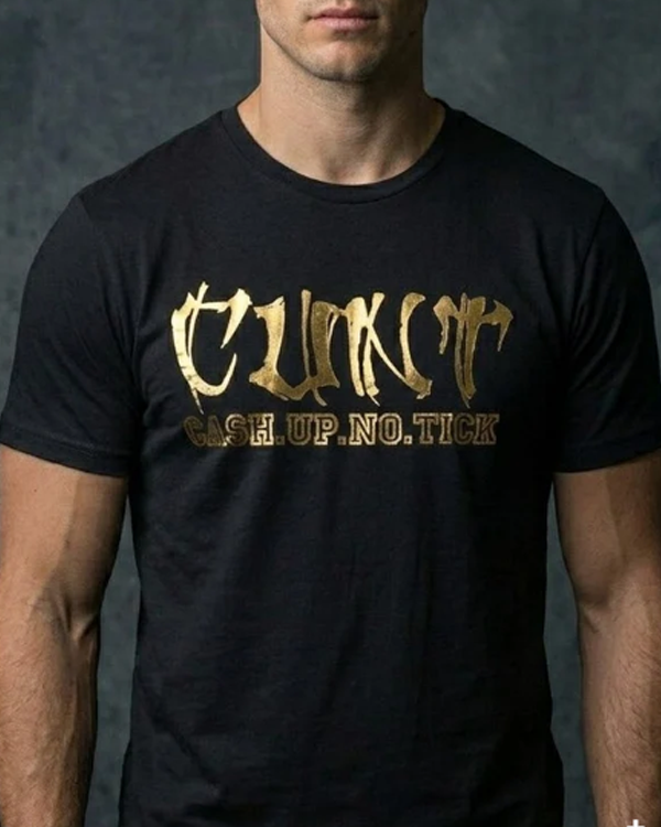 CASH UP NO TICKS | GOLD & BLACK TEE